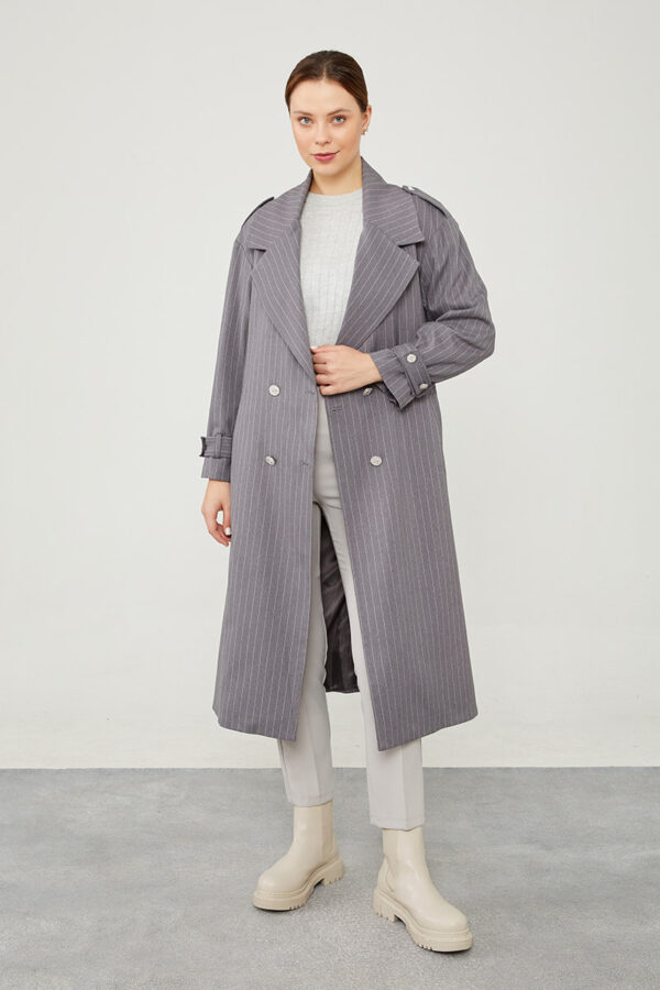 LEVIDORgestreifter Trenchcoat