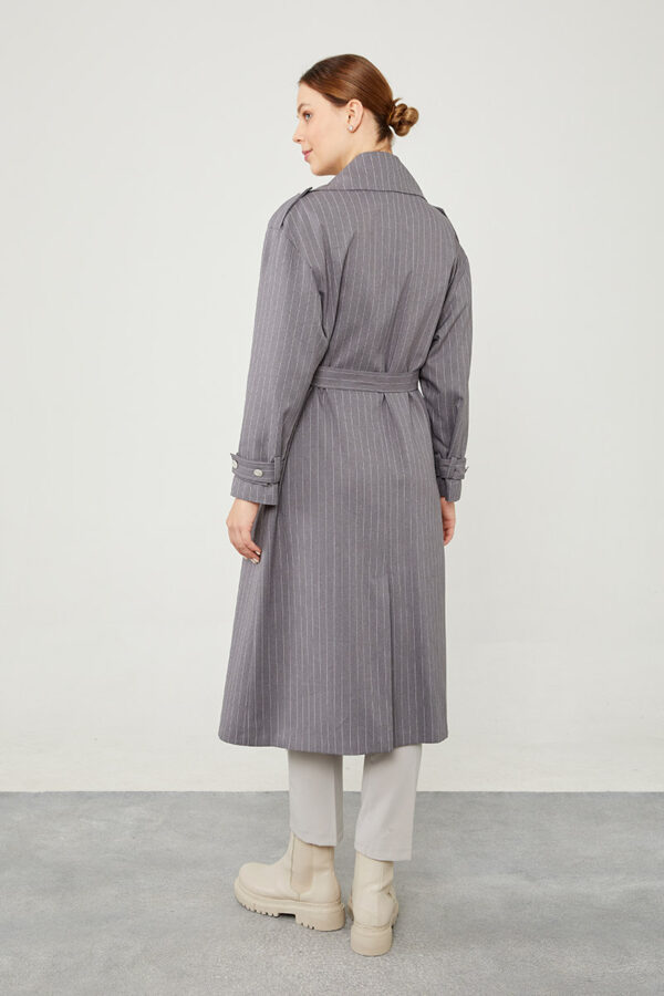 LEVIDORgestreifter Trenchcoat – Bild 3