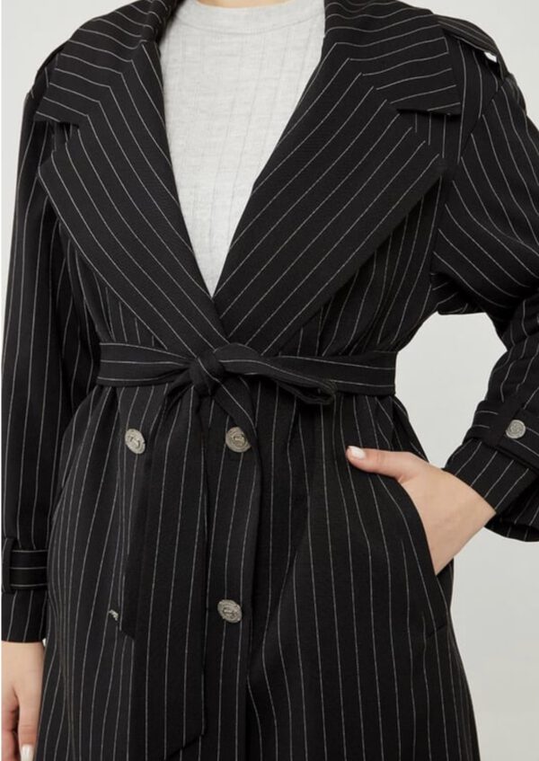 LEVIDORgestreifter Trenchcoat – Bild 10