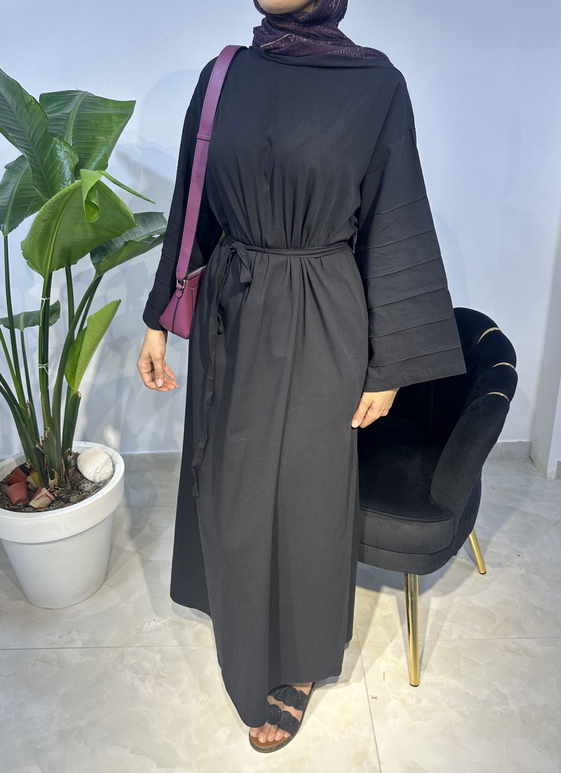 Leinenkleid mit Biesen