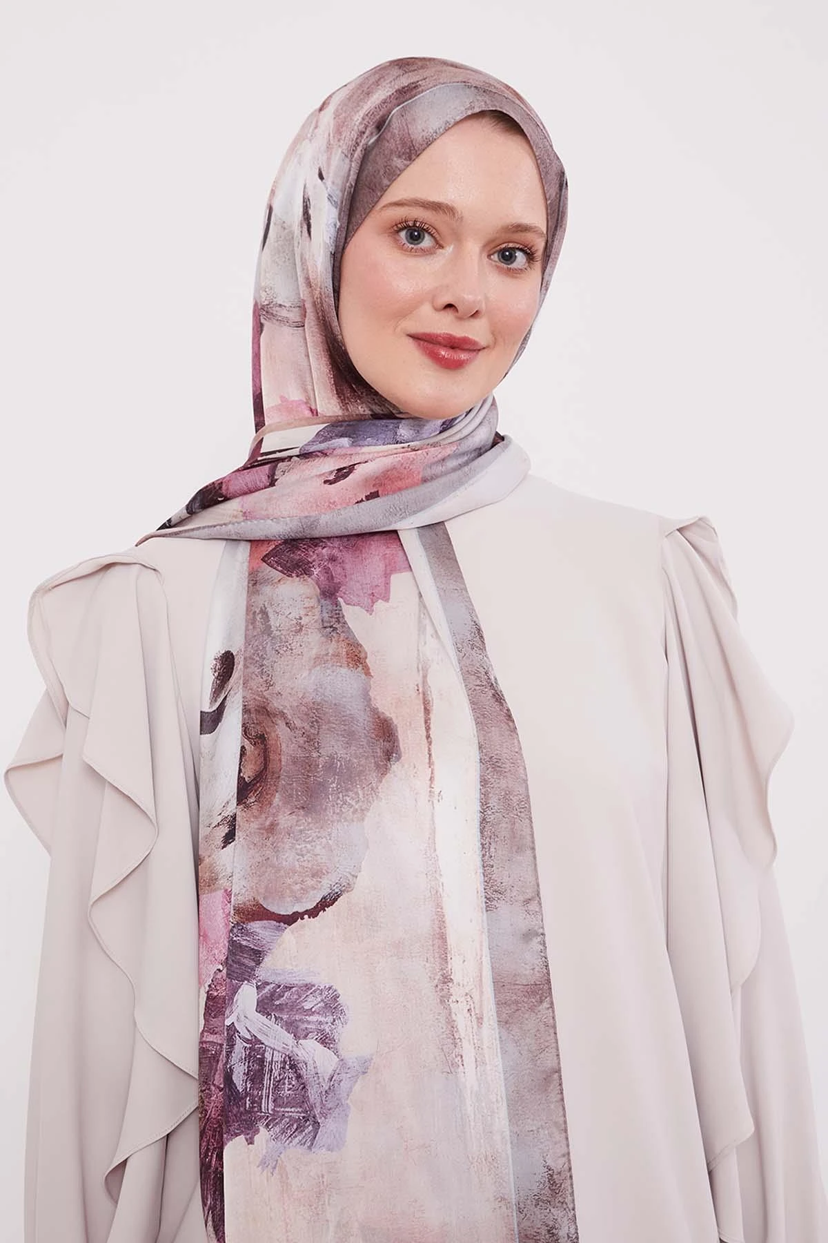 LEVIDOR Indischer Seidenschal mit abstraktem Blumenmuster – Bild 14