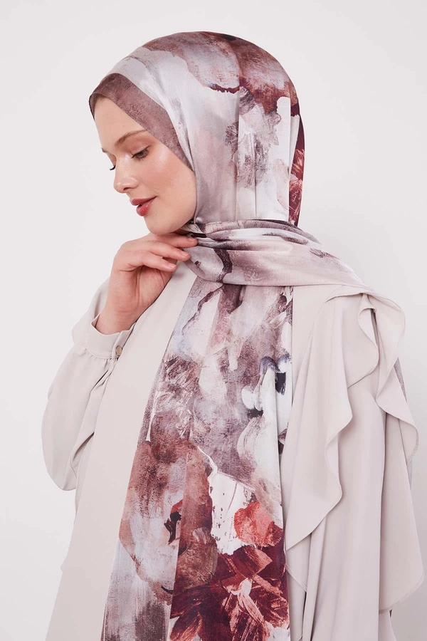 LEVIDOR Indischer Seidenschal mit abstraktem Blumenmuster – Bild 11